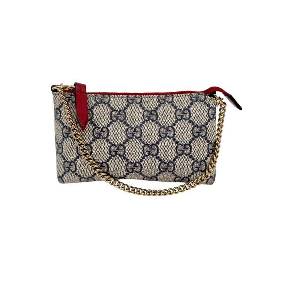 GUCCI Chain Wristlet Mini Bag GG Coated Canvas
